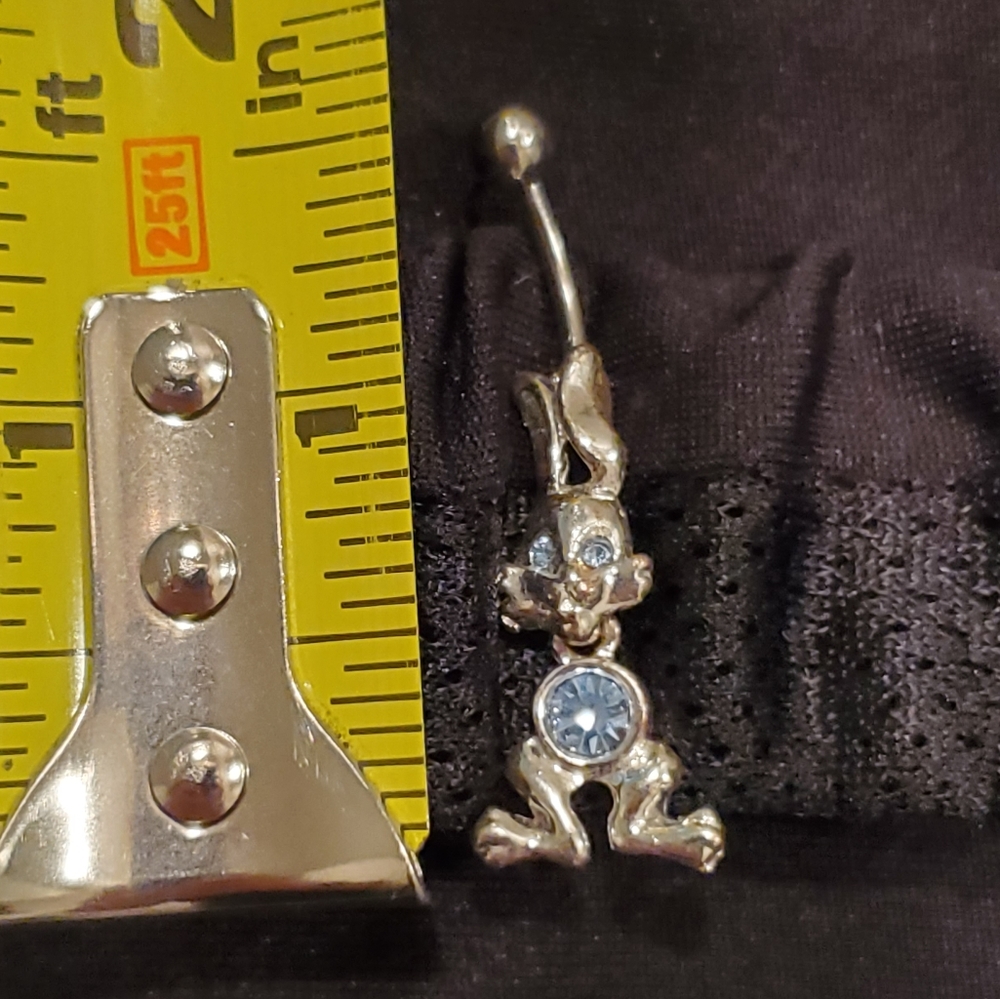 Belly/Naval Ring Rabbit with Blue Jewel
